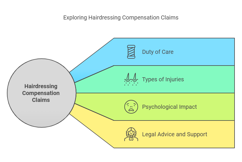 A visually engaging infographic explaining when you can sue a hairdresser, including scenarios such as negligence, physical injury, and breach of contract. Features bold text, icons, and clean design for clarity.